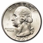 1947-D Washington Quarter 40-Coin Roll BU